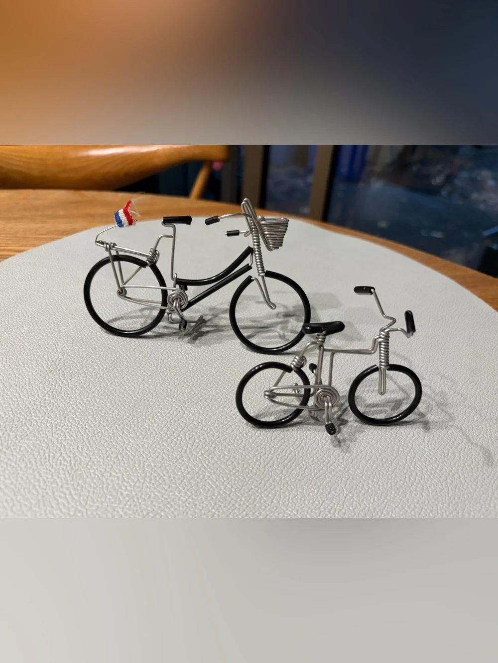 Decorative Wire Bicycle Pair - Black and Silver Home Accent